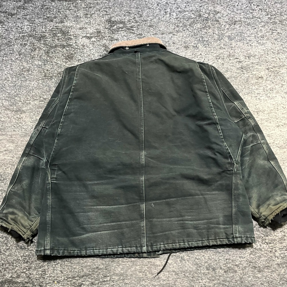 Carhartt Jacket Arctic Chore XXL Green Faded Distressed Workwear Vintage 90s - Picture 10 of 14